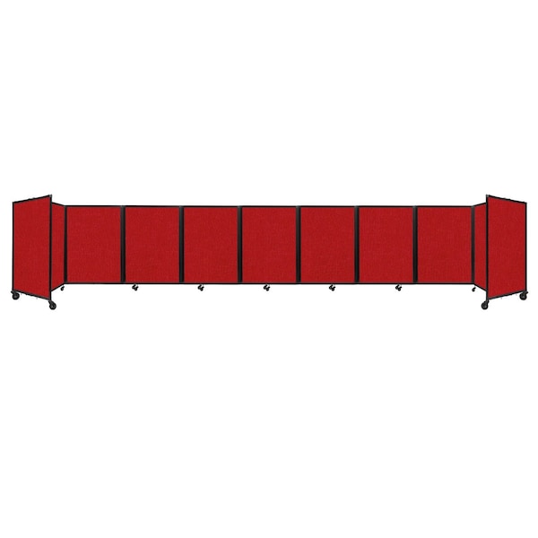 Room Divider 360 Folding Portable Partition 25' x 4' Red Fabric